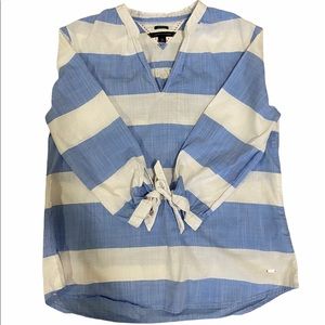 Tommy Hilfiger V-Neck Stripes Blouse